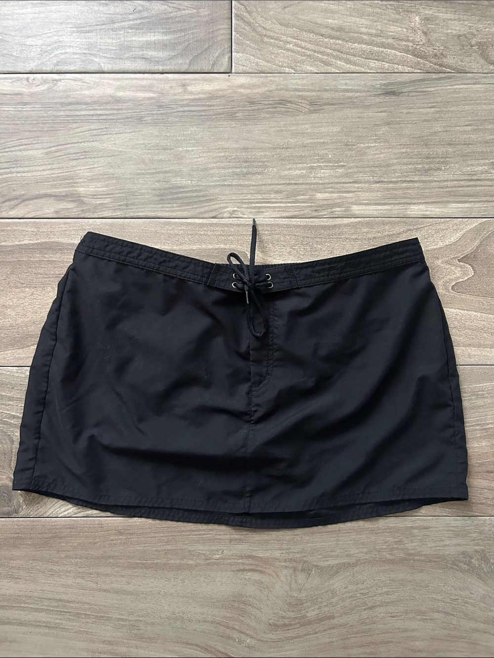 Black Drawstring Swim Skirt